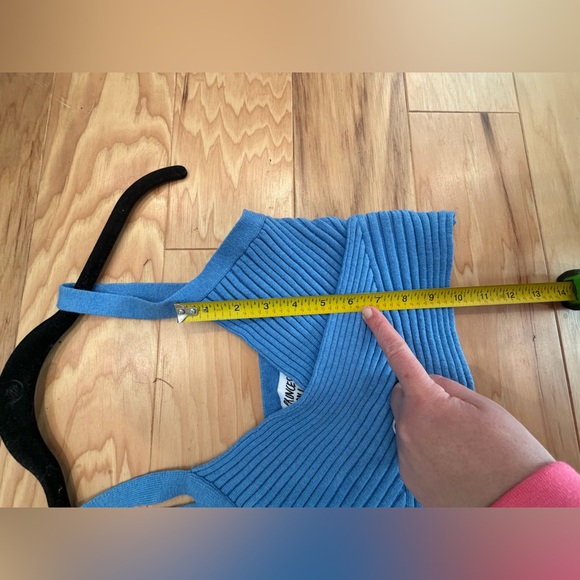 Princess Polly Sky Blue Arlene Wrapped Balletcore Versatile Crop Top Size S/M - Picture 5 of 5